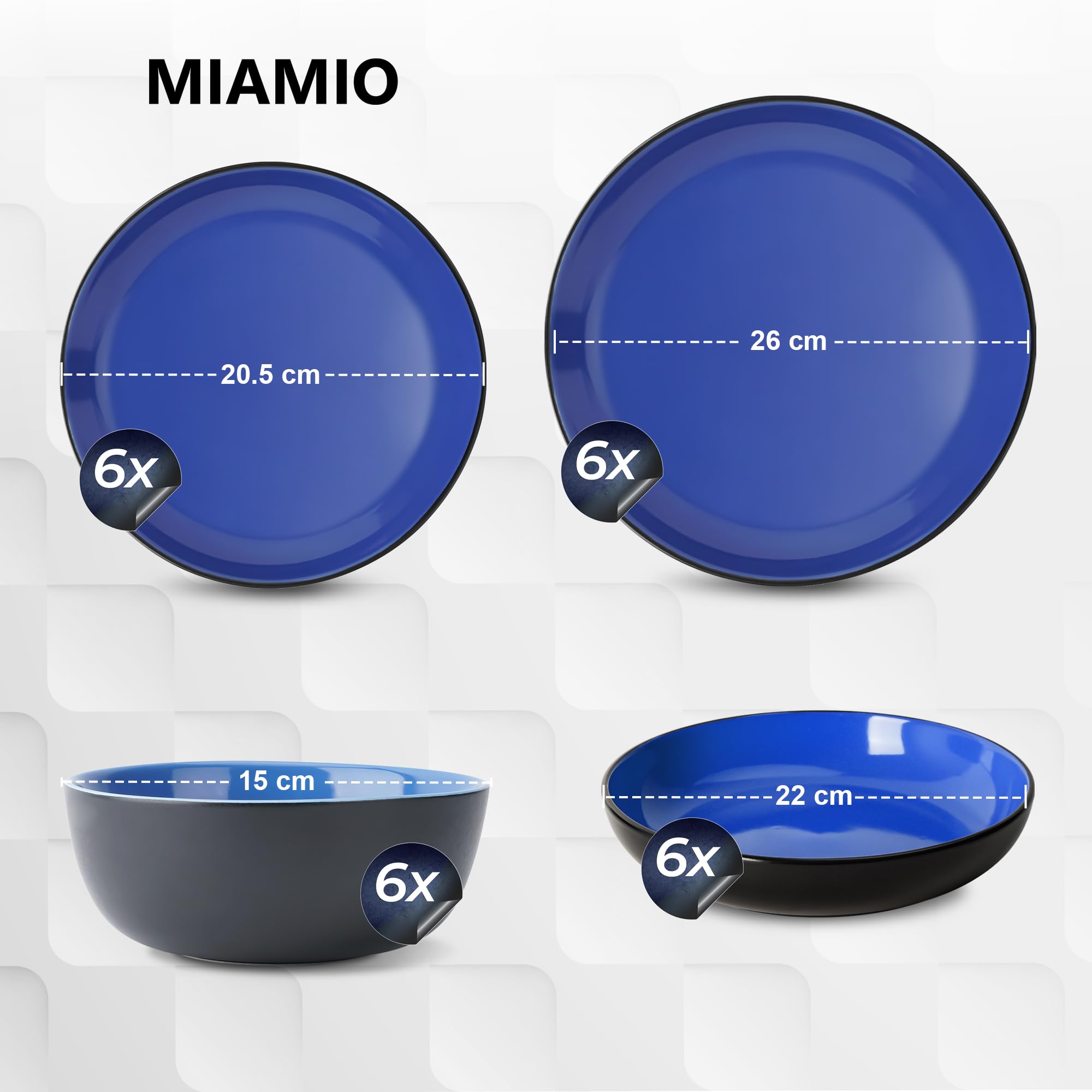 Amazon.com | MIAMIO - Dinnerware Set (24-Piece), Ceramic Tableware